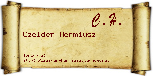 Czeider Hermiusz névjegykártya